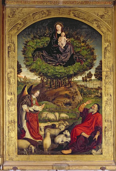 Madonna and Child, central panel from the Triptych of Moses and the Burning Bush, c.1476 by Nicolas Froment